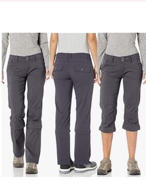 🩶🌿 prAna Halle Convertible Hiking Travel Pants Coal Grey Sz 14 Gorpcore Outdoor